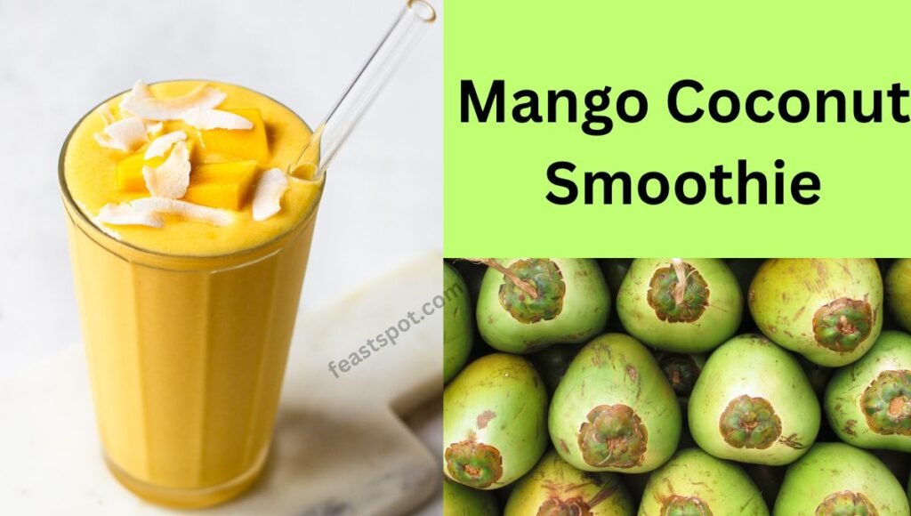 Fresh Mango Coconut Smoothie in a glass
