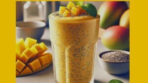 Vegan Protein Smoothies-Tropical Mango Chia Shake